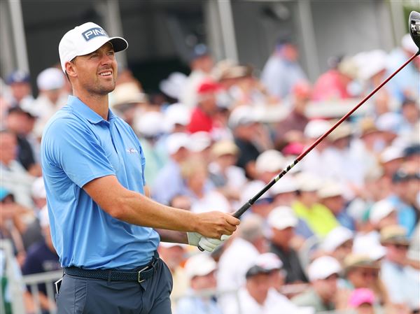 Victor Perez of France watches his shot from the third tee during the second round of the 125th U.S. OPEN at Oakmont Country Club on June 13, 2025, in Oakmont, Pennsylvania.
