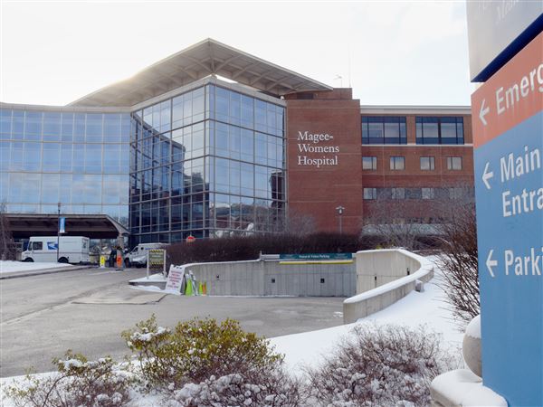 The Main entrance for Magee-Women's Hospital on Halket Street in Oakland.