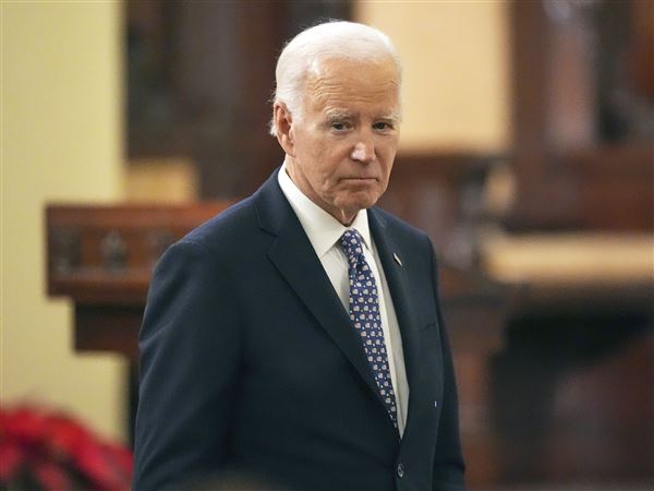 Then-President Joe Biden walks after speaking during an interfaith prayer service for the victims of the deadly New Year's truck attack Monday, Jan. 6, 2025, in New Orleans.