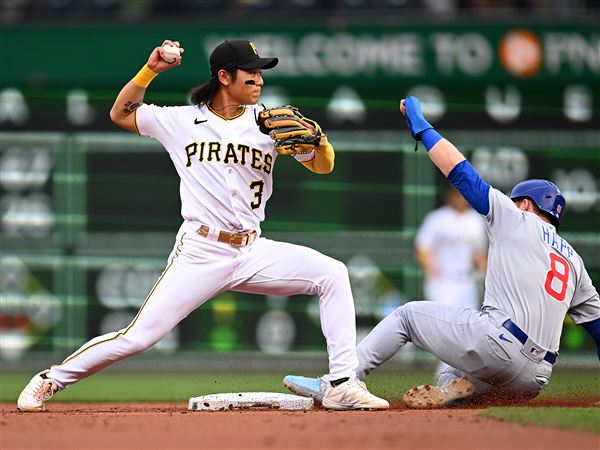 Pittsburgh Pirates third baseman Jared Triolo looks on in the