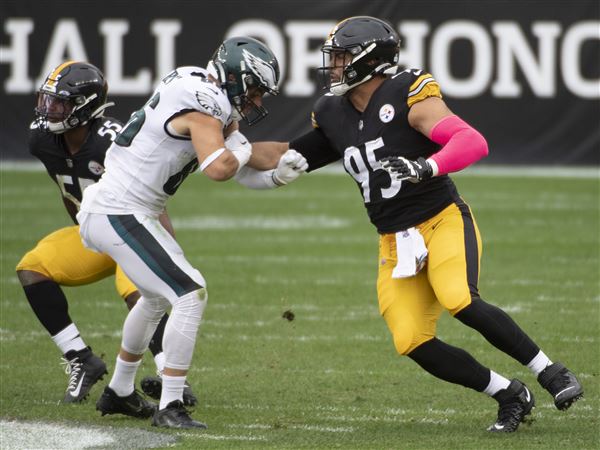 Pittsburgh Steelers defensive tackle Chris Wormley (95) reacts