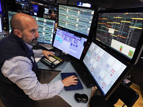 Specialist James Denaro works at his post on the floor of the New York Stock Exchange on May 14, 2025.