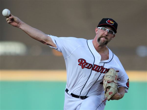 Minnesota Twins starting pitcher Randy Dobnak throws a pitch to