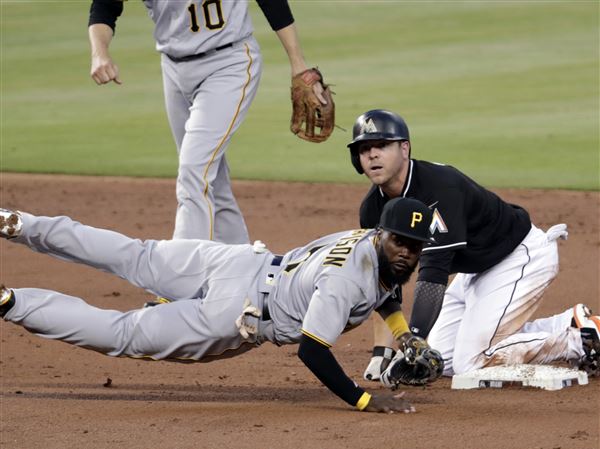 Pittsburgh Pirates second baseman Josh Harrison acknowledges the