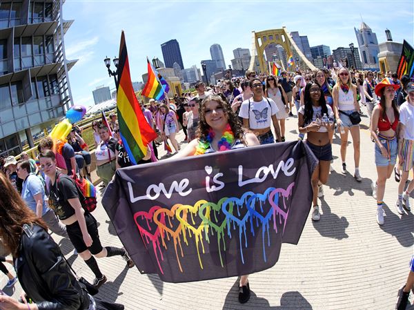 The Pittsburgh Pride Parade the Andy Warhol Bridge on June 1, 2024.