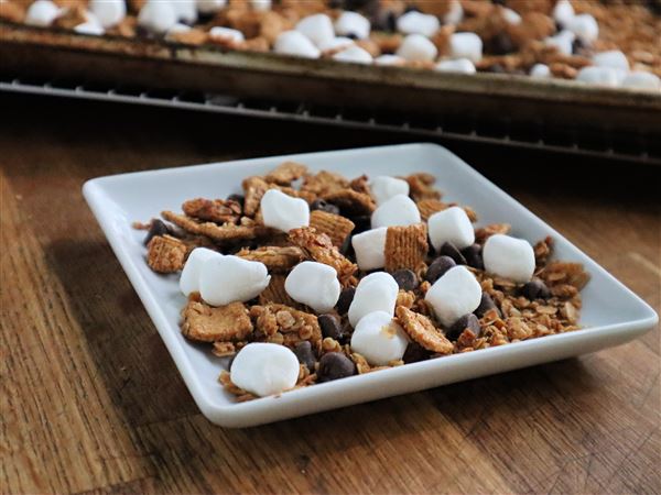 S'mores granola tastes just like the campfire treat but is less messy and can be eaten by the handful.