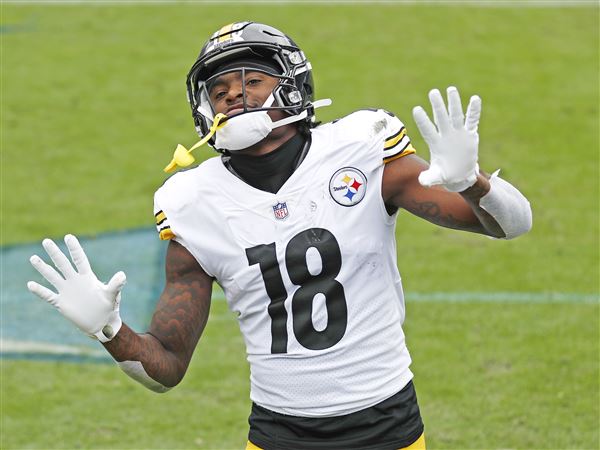 Pittsburgh Steelers wide receiver Diontae Johnson runs against the Tampa  Bay Buccaneers during an NFL football game at Acrisure Stadium, Sunday, Oct.  16, 2022 in Pittsburgh. (Winslow Townson/AP Images for Panini Stock