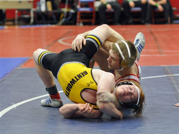 Mt. Pleasant wrestler Jamison Poklembo has a full trophy case, but  something's missing