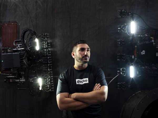 CEO Jake Loosararian at Gecko Robotics' Pittsburgh headquarters. Gecko has joined the small but mighty ranks of Pittsburgh unicorns, privately owned startup companies that cross the threshold of $1 billion dollars in value.