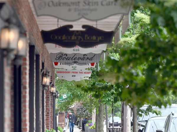 Business district in Oakmont on Tuesday, May 20, 2025.